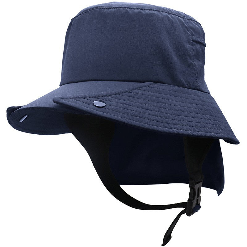UPF50+ Men Surfing Hat Wide-brimmed Surf Cap Men Hat Breathable Brim Sunshade Quick-drying Beach Cool Cap Windproof Bucket Hat