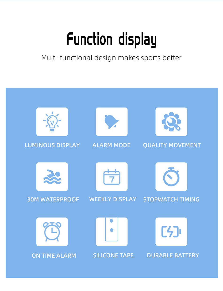 TPW 36mm Midsize Digital Watch For Women Teenage  Meter Water Resistant