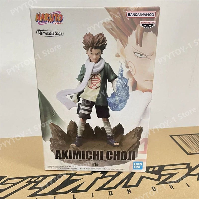 Bandai Naruto Anime Figures Shippuden Akimichi Choji Memorable Saga Action Figure PVC Modelo Estatueta Colecionável Brinquedo Presente de Aniversário