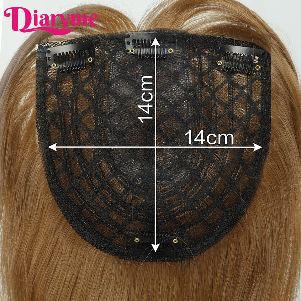 Cabeça Topo Pedaço de Cabelo Falso Sintético Liso Peruca Topper Reedição Bloco Toupee Substituição Peruca Clipe Em Extensões de Cabelo Cabelo Falso