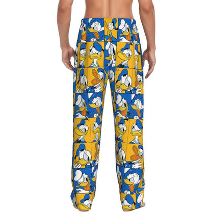 Custom Print Mickey Mouse Donald Duck Pajama Pants Men Sleep Sleepwear Bottoms with Pockets