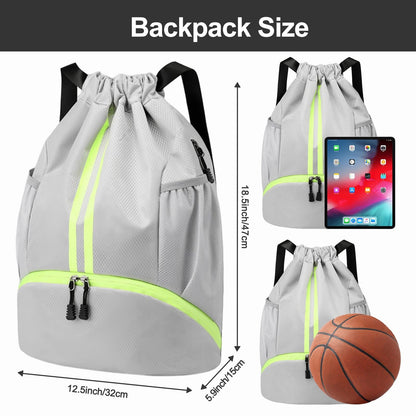 Basketball bag swimming bag Drawstring Backpack fitness Gym Bag with Shoes Compartment Sports Dry Wet Separation Storage Bag