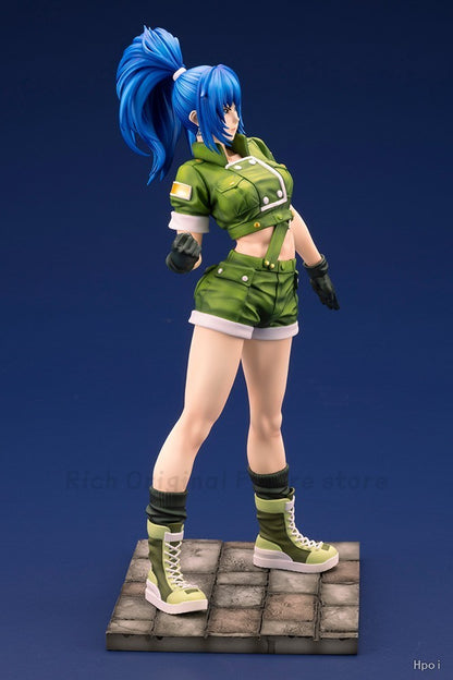 ?Em Stcgk? Original Kotobukiya SNK Série Garota Bonita THE KING OF FIGHTERS '97 Leona Heidern Modelo Estátua Brinquedo