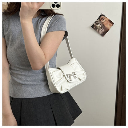 Trendy Bow Shoulder Bag Handbag Casual Underarm Bag Daily Commuting Bags PU Leather Lady Banquet Bag Business Women's Bags