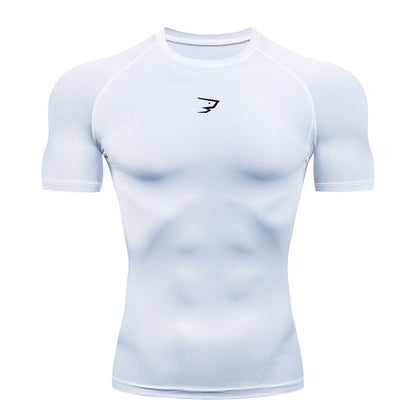 Men Running Compression T-shirt Short Sleeve Sport Tees Gym Fitness Sportshirts Male Jogging Tracksuit Homme Athletic Shirt Tops