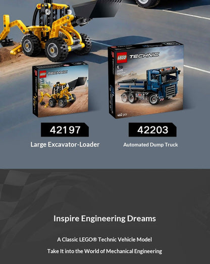 Série de Máquinas de Montagem LEGO Building Blocks 42203 42197 42199 Escavadeira Veículo de Carregamento Brinquedos Infantis Presente de Natal
