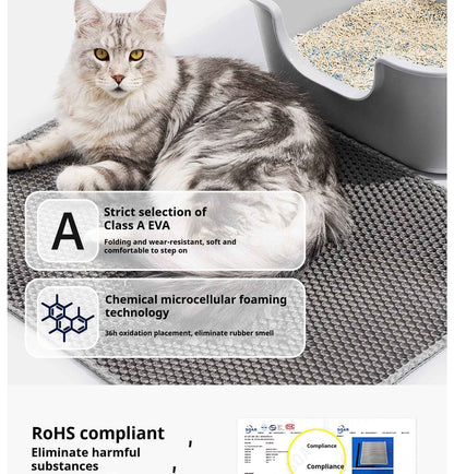 Tapete higiênico para gatos 60CMX90CM à prova d'água, camada dupla, para caixa de areia, tapete para gatos, tapete lavável e antiderrapante, para limpeza de animais de estimação