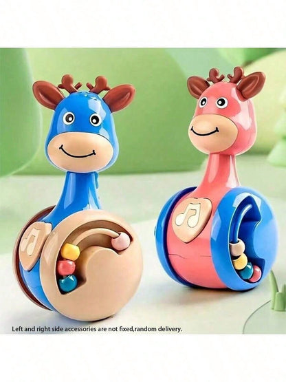 Safari Sensory Beat Drum - 5-in-1 Baby Music Toy with Chewable Silicone Edges & Animal Sound Buttons | Montessori Crawling Guide