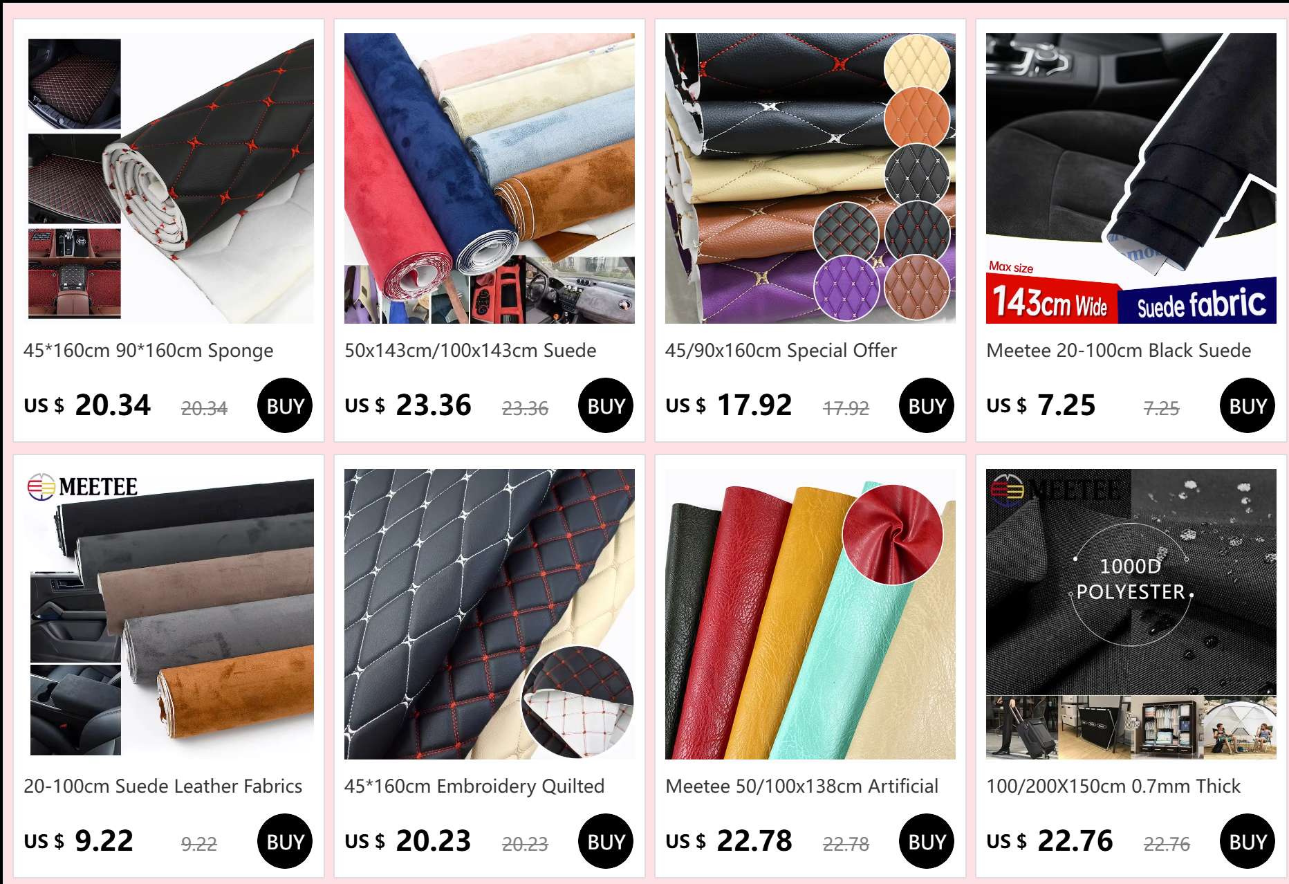 45/90x160cm Special Offer Embroidered Plaid Fabric Sponge Interlayer Leather Fabrics for Car Interior Seat Cushion Decoration