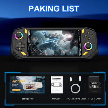 AISLPC RG52 MINI Handheld Game Console 5.5" IPS Screen 2.4 WIFI 22000+Games RK3562 Chip Dual System Portable Pocket Video Player