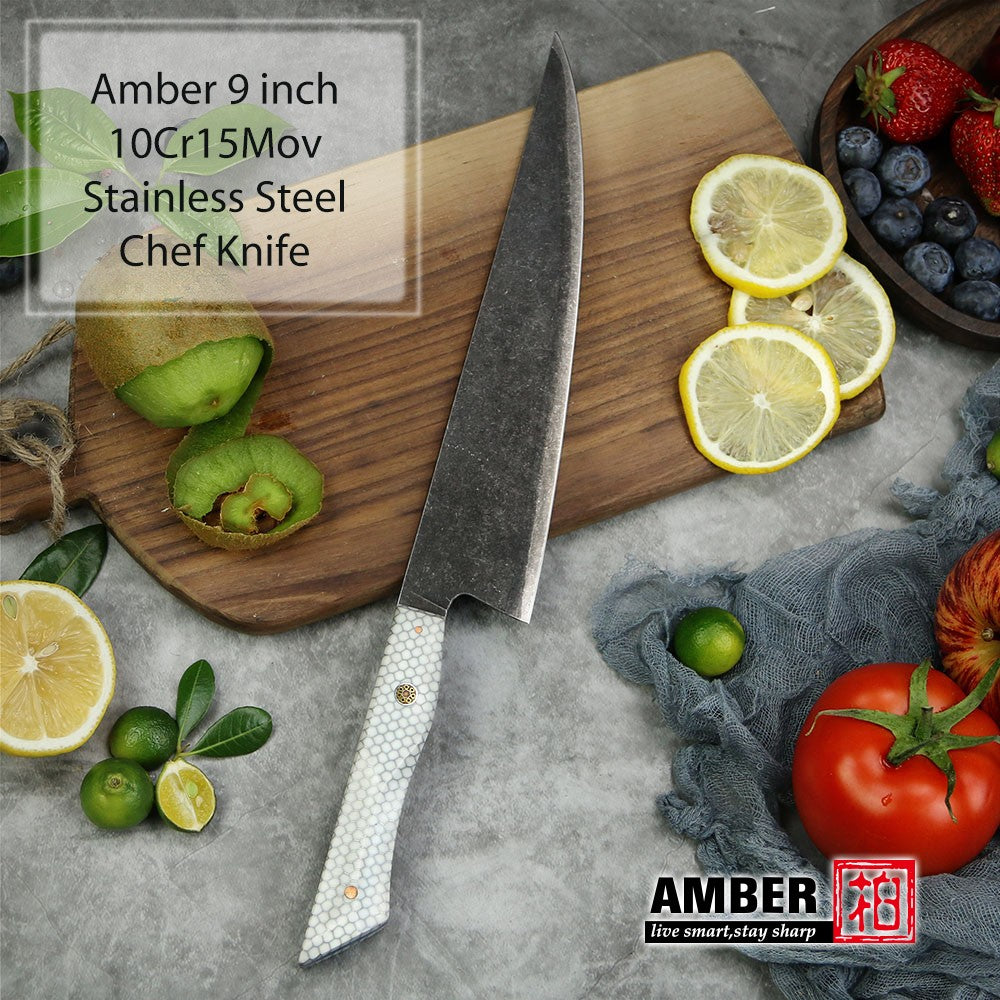 Conjunto de 3 facas de cozinha japonesas afiadas Damascus para Chef e Nakiri, lâmina de aço revestida de 3 camadas com cabo de resina e espaçador G10