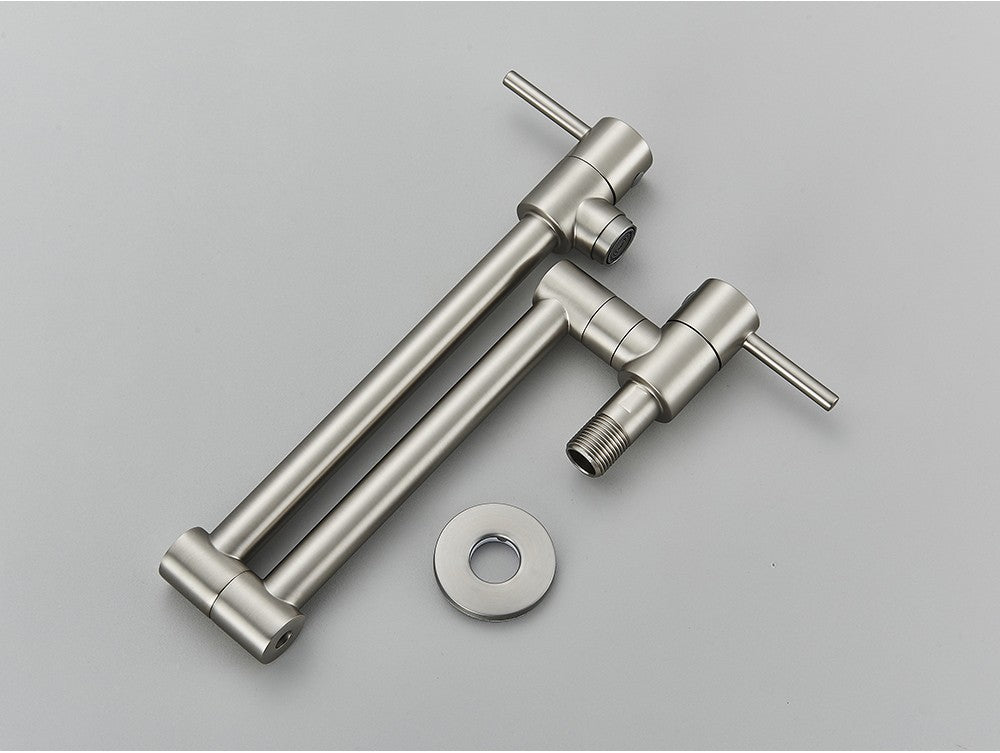 Brushed Gold Rotated Kitchen Sink Faucet Cold Water Tap Brass Basin Sink Swivel Faucets Wall Mounted Faucet