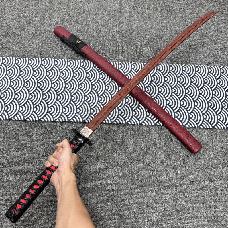Quality Rosewood Blade Japanese Samurai Katana Sword Wooden Saya Fit Exercise Training Cosplay Props Unsharp