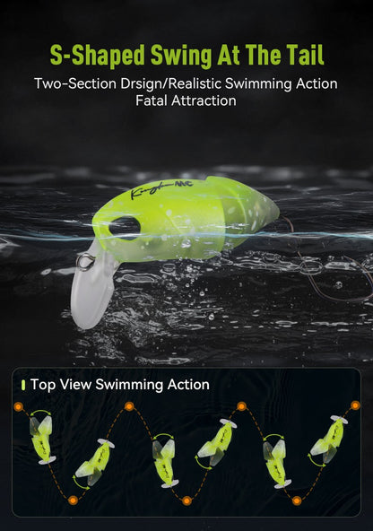 Isca Artificial Kingdom Micro Expert para Pesca 2.3g 37mm Minnow Articulado Flutuante Isca Rígida Swimbait Crankbait de Superfície Isca para Truta