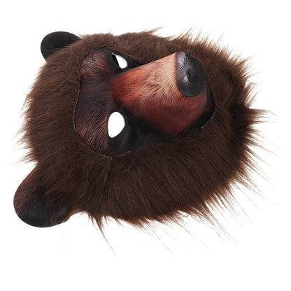 Realistic Bear Head Animal Mask Lightweight & Breathable Halloween Cosplay Costume Mask for Festival Carnival Masquerade Party