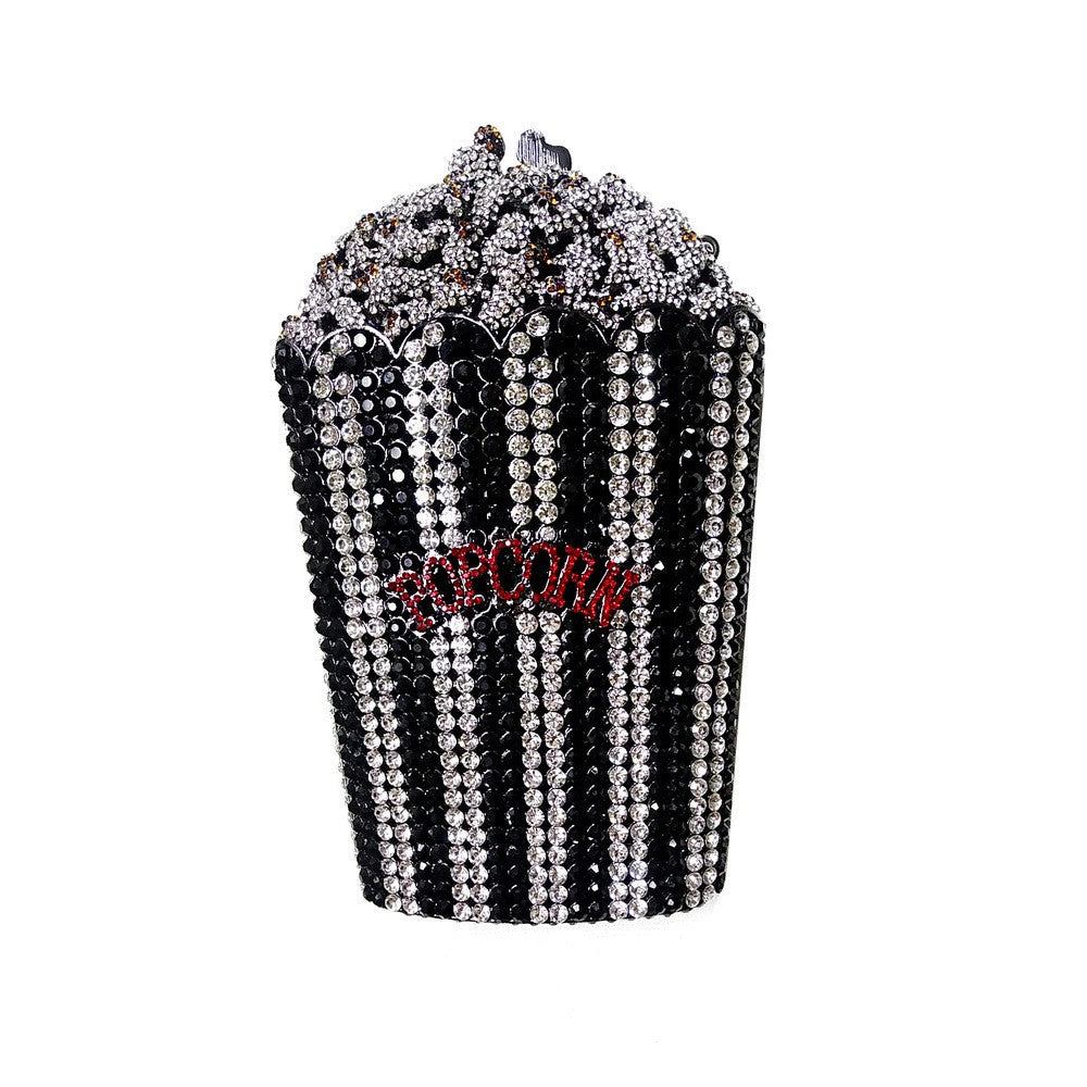 XIYUAN Popcorn Crystal Clutch Bags MINI Metal Box Minaudiere Purses Wedding Party Dinner Handbags Rhinestone Clutches Bags Gift