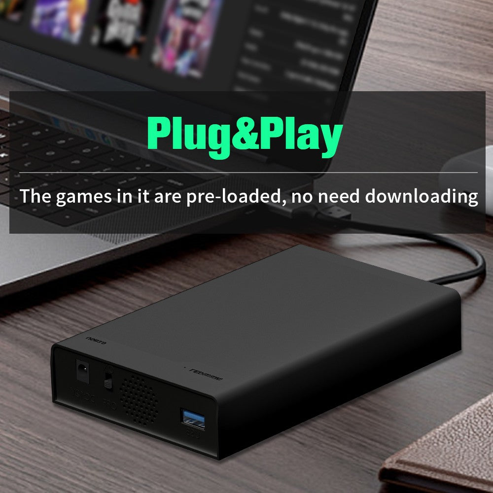 500G Game Hard Drive With 38000+Games For Xbox/PS3/PS2/Gamecube/Wii/Wiiu/Switch 3 System in 1 Plug&Play Game Consoles For WIN PC