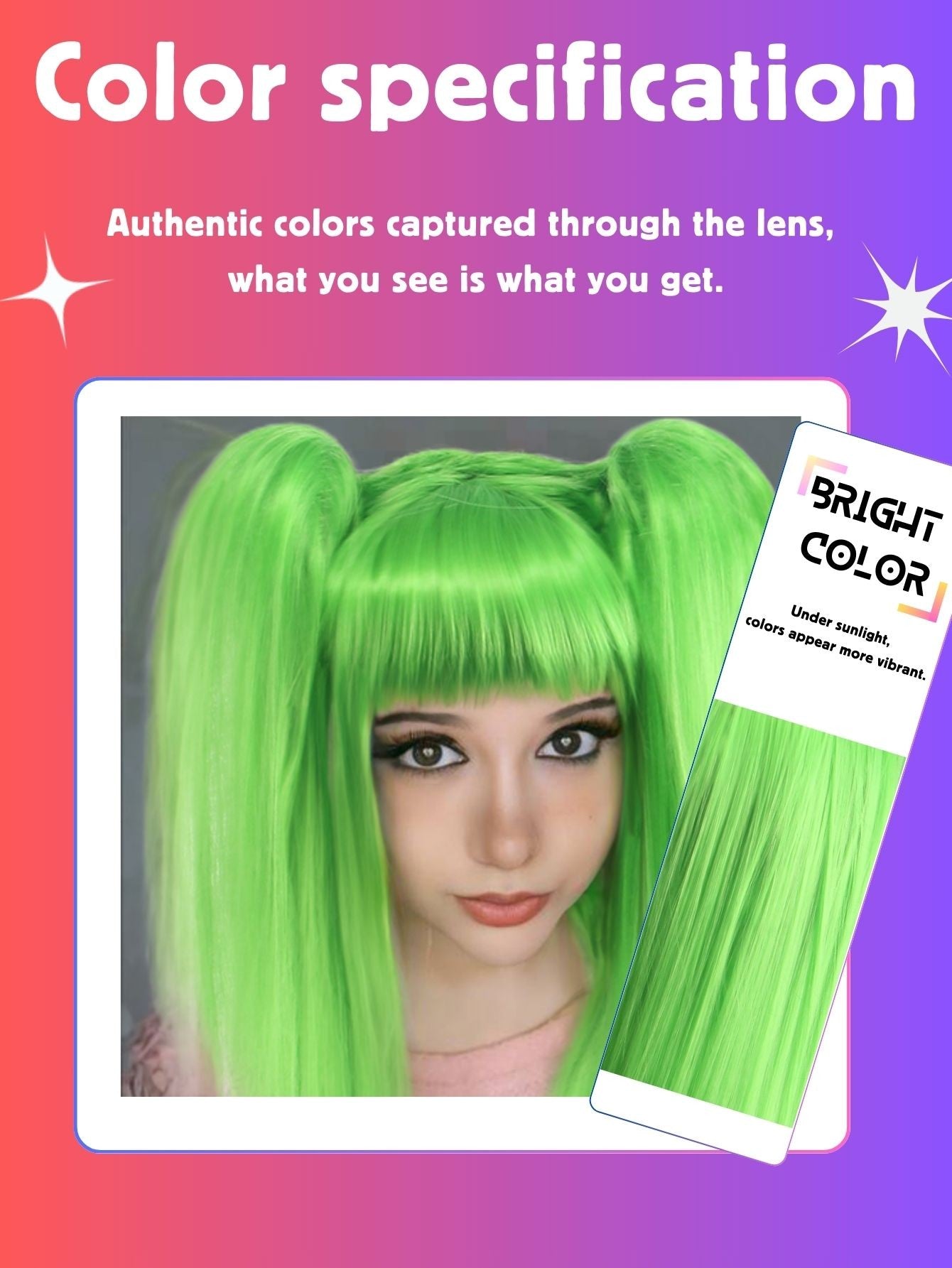 Peruca Sintética Longa Verde Flexível com Duas Maria Chiquinhas Anime Acessório de Cosplay de Natal de Alta Qualidade