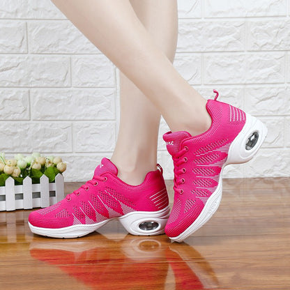 Women Dance Shoes Jazz Ballroom Dancing Comfortable Lady PU Soft Outsole Training Breathable Modern Tango Dance Sneakers