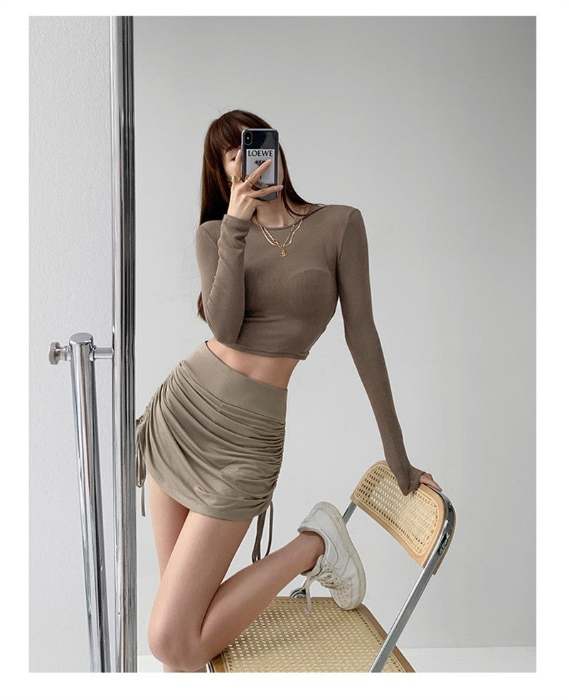 Sexy Bandage Summer Skirts Women Black High Waist Elastic Mini Skirt With shorts Hot Club A Line Slim Bodycon Skirts for Women