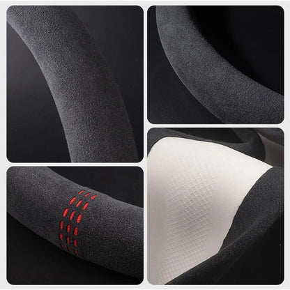 Capas para Volante de Carro Couro Bovino Camurça Capa de Volante Universal 37-38cm Respirável Acessórios para Carro