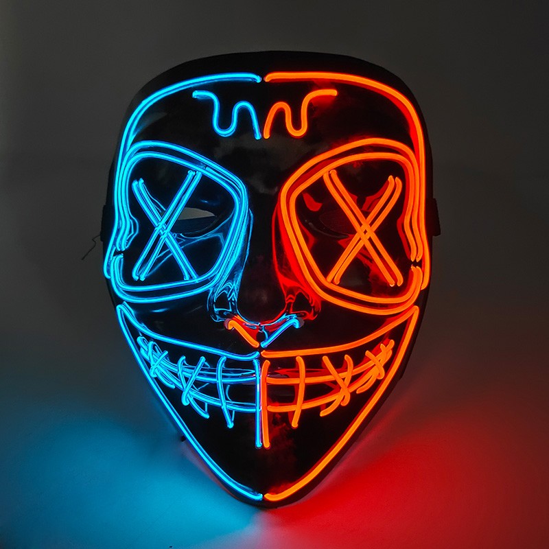 1 pcs Attractive Neon EL Wire Mask  More Colors For Choice Luminous LED Purge Mask Adult Cosplay Prop For Night Glow In The Dark