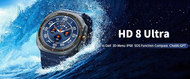 2025 New Watch8 Ultra Smart Watch Classic NFC Health Monitoring  Bluetooth Call 3ATM Waterproof HD Smartwatch For IOS Android