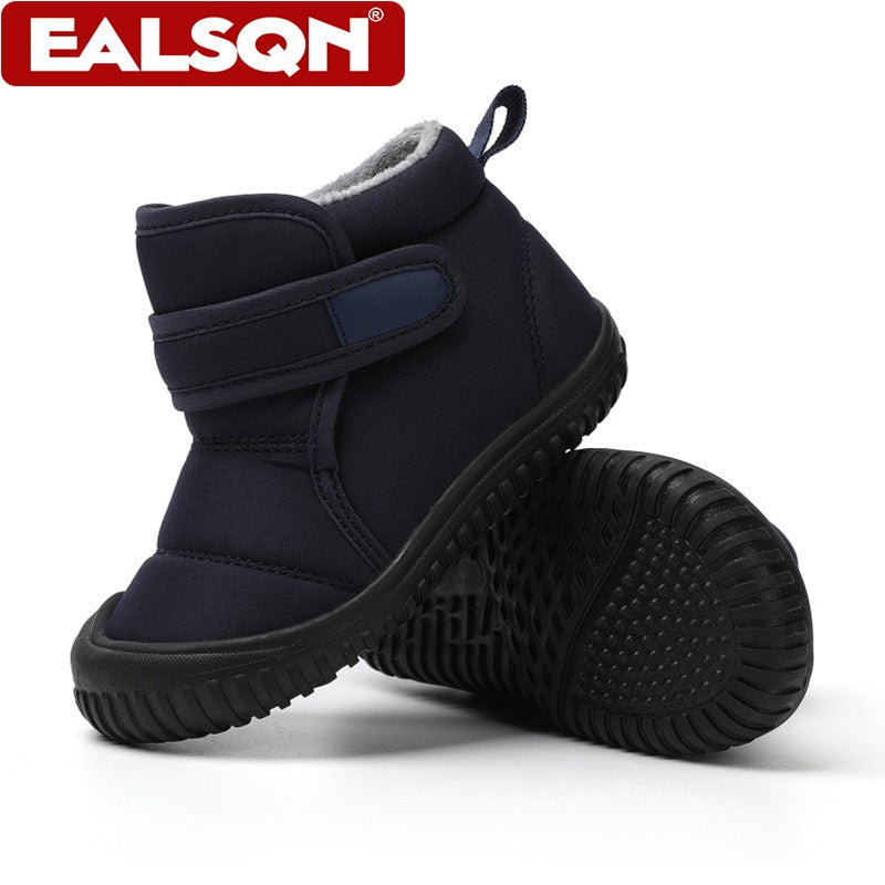 Unisex Kids Winter Outdoor Waterproof Fashion Short Snow Boots Boys and Girls Warm Cotton Comfortable Walking Shoes