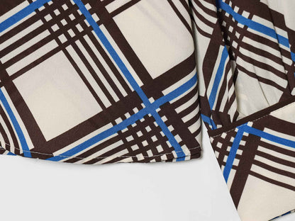 ZERAINS 2025 autumn new women's clothing loose casual temperament simple long sleeved plaid high neck shirt