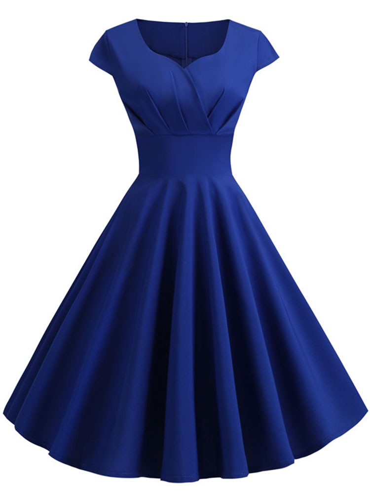 Pink Summer Dress Women V Neck Vintage Robe Elegant Retro pin up Party Office Mi