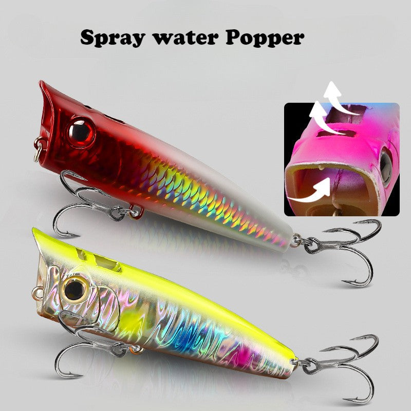 1unid/5unid Poppers Topwater 9g 14.5g 18g Floating Rock pop Iscas Artificiais Rígidas para Pesca de Black Bass, Perca e Lúcio