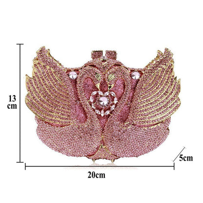 XIYUAN Pink/Black/Blue/Gold Crystal Evening Clutches Bag Hollow Out Women Metal Clutch Purse Wedding Party Prom Dinner Handbag