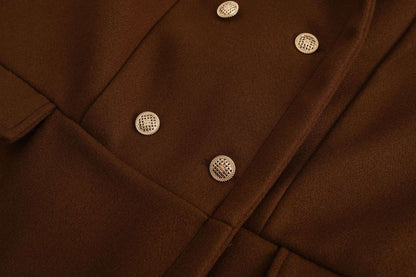 European and American Men's Casual Woolen Coat for Autumn and Winter, Young Men's Double-breasted Fur Collar Overcoat S-5XL