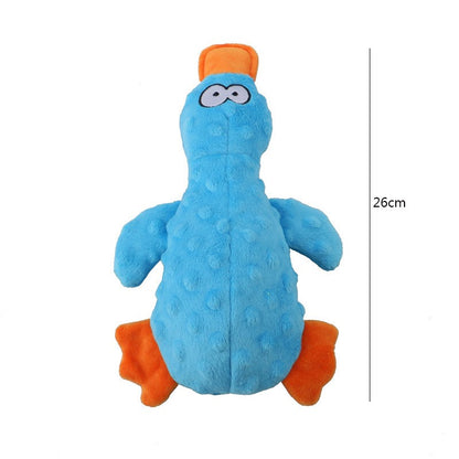 Brinquedo de Pelúcia Fofo de Pato com Som, Bicho de Pelúcia Chiador, Brinquedo para Cão que Limpa os Dentes, Brinquedo de Corda para Roer, Acessórios para Animais de Estimação