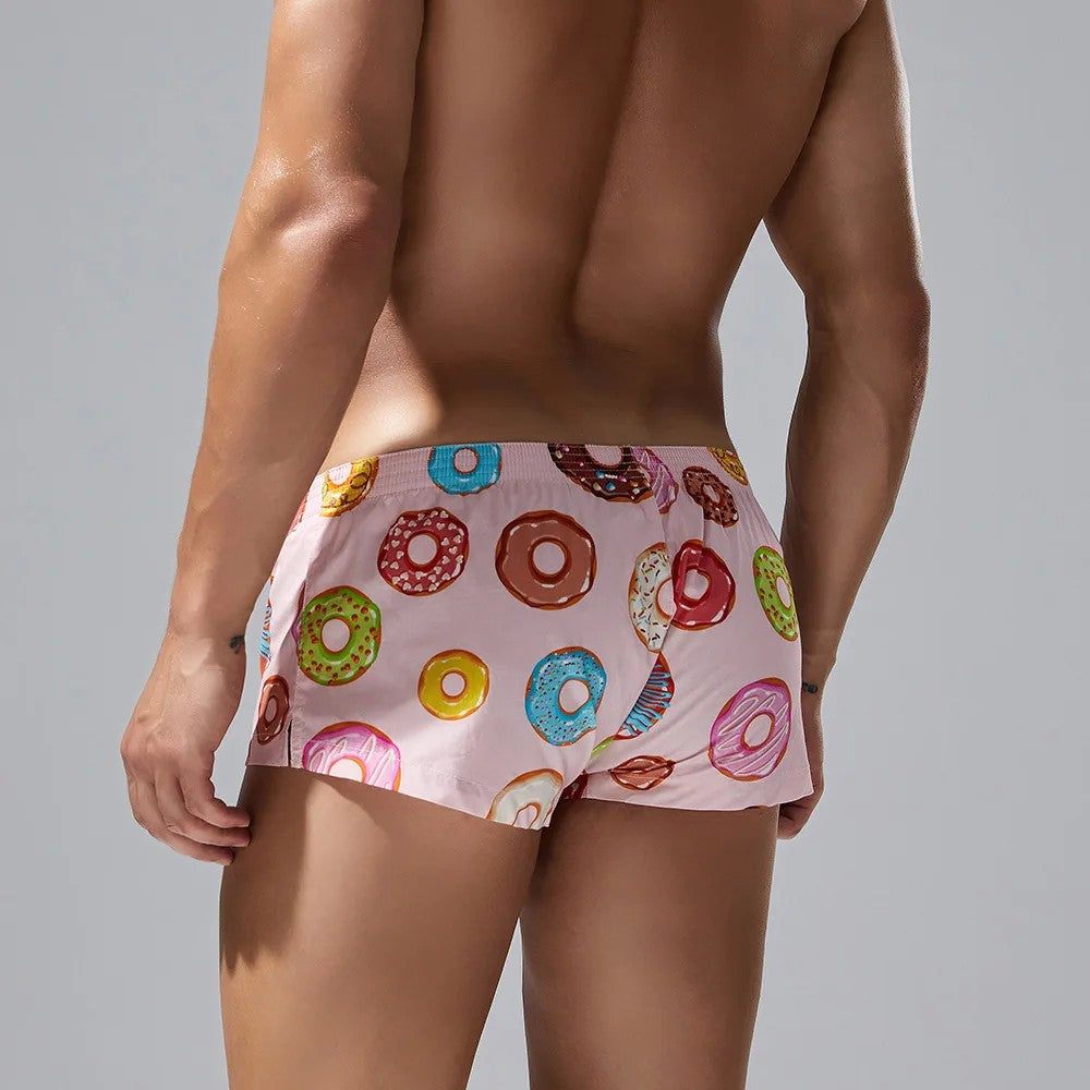 Donut print men's new flat pants cotton comfortable boxers XB240507