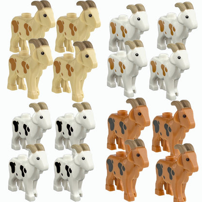 MOC Zoo Animal Building Block Accessories Set  Elephants Camel Deer Medieval Wolves Dinosaur Bricks Tyrannosaurus Model Toy