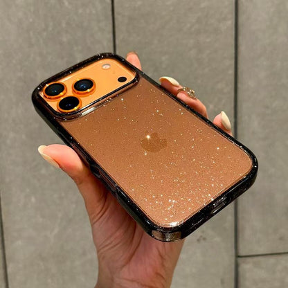 Capa de Telefone Transparente com Glitter Bling de Luxo para iPhone 17 Pro Max 16 15 14 13 12 11 XS X XR 7 8 16 Plus 16E 17 Air