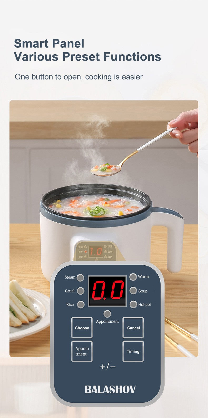 Panela Elétrica de Arroz Multicooker Multifuncional Panela de Sopa Mini Hotpot Eletrodomésticos de Cozinha Ofertas para 1-2 Pessoas
