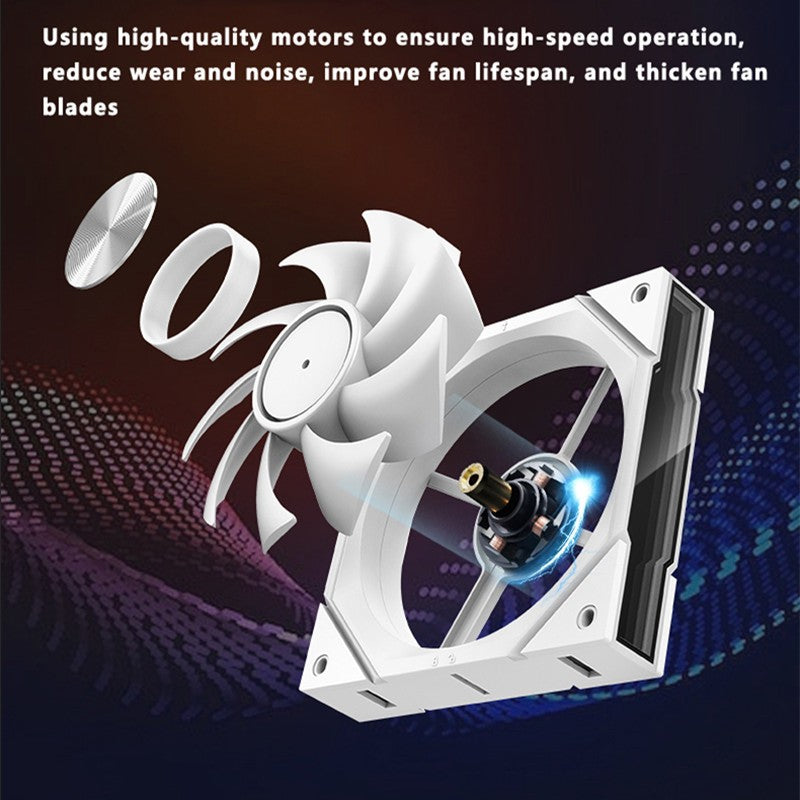 ICE Whale WX-1 Wireless Splicing PC Case Fan 120mm ARGB Mirror Cycle Effect 800-2000RPM 360mm Water-cooled Radiator Cooling Fan