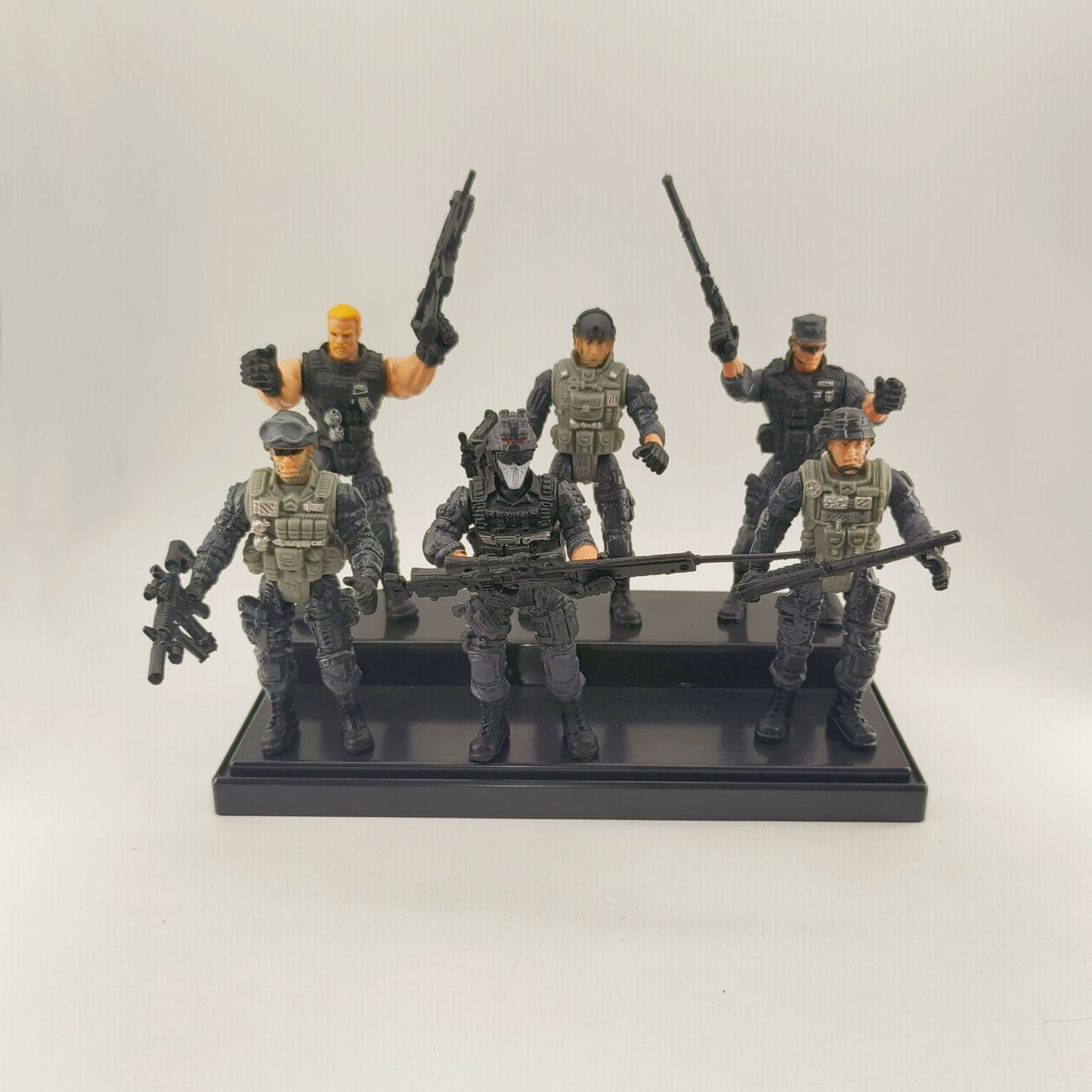 6 Peças/Conjunto Força Militar Armas Guerreiro Elite Action Figure Brinquedos PVC 10cm Terrorista SWAT Time Ornamento Presente de Aniversário Infantil