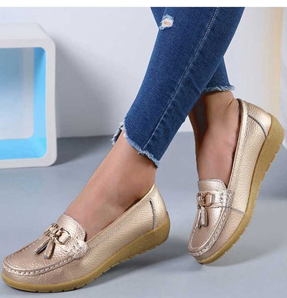 Women Shoes Nurse Loafers Shoes Classics Flats Zapatos Mujer Comfortable Flat Shoes Women White Casual Leather Women's Footwear