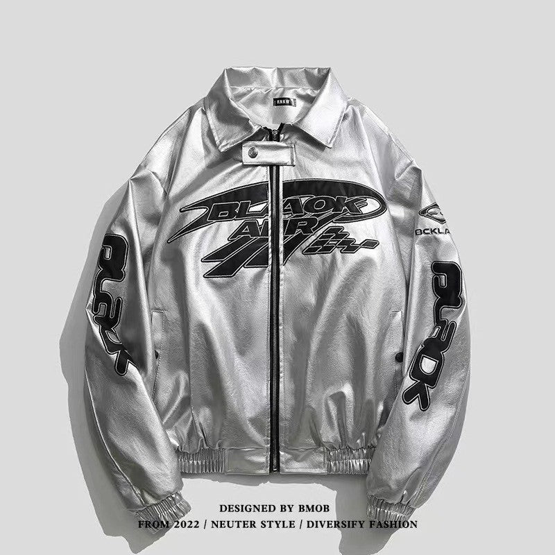 New Motorcycle Leather Jacket Men Bomber Pilot Retro Loose Pu Short Coat Fashion Casual Streetwear Multi Pocket Trend Outwear