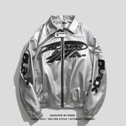 New Motorcycle Leather Jacket Men Bomber Pilot Retro Loose Pu Short Coat Fashion Casual Streetwear Multi Pocket Trend Outwear