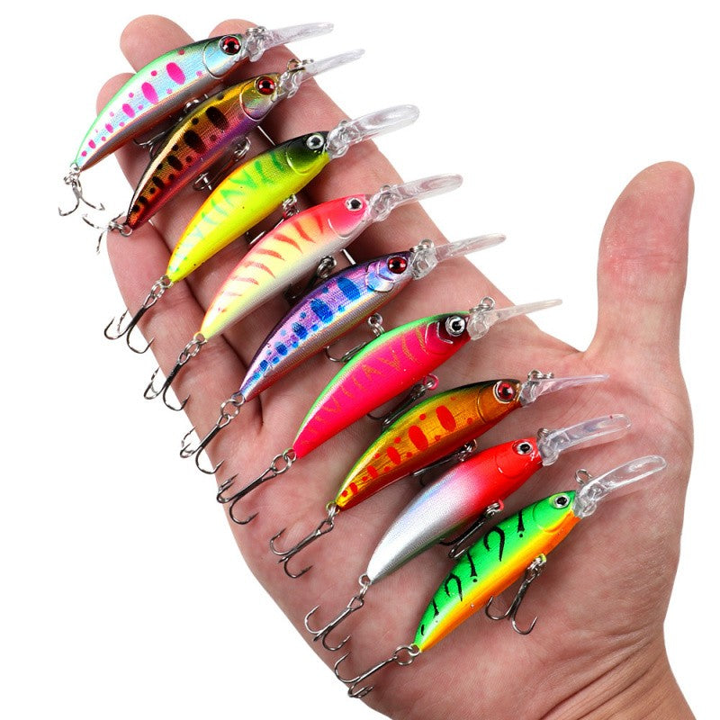Isca Lure Placa Lingua Longa Sinking Minnow 7cm 6g Isca Artificial Arremesso Longo Pesca de Água Doce Salgada Isca Especial para Robalo e Per