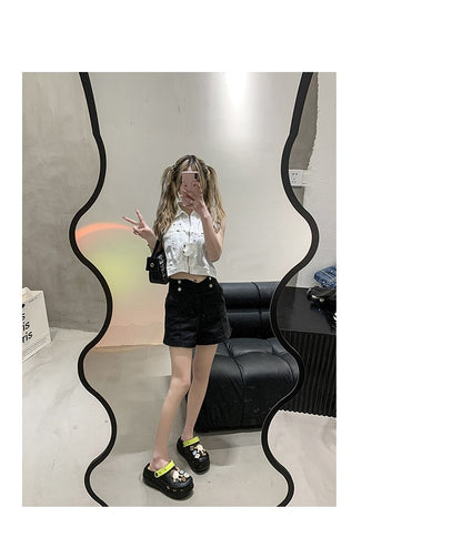 Fashion Diy Clogs Sandals Women 2024 Summer Chunky Platform Slippers Woman Thick Bottom Closed Toe Beach Slippers Mujer