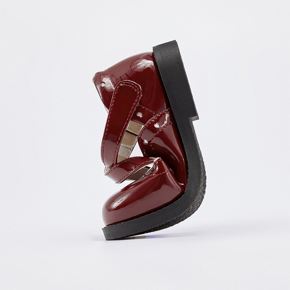 Dave Bella Children's Leather Shoes Autumn Girl's Retro Fashion Soft soled Red Anti slip Princess Shoes DB3252579