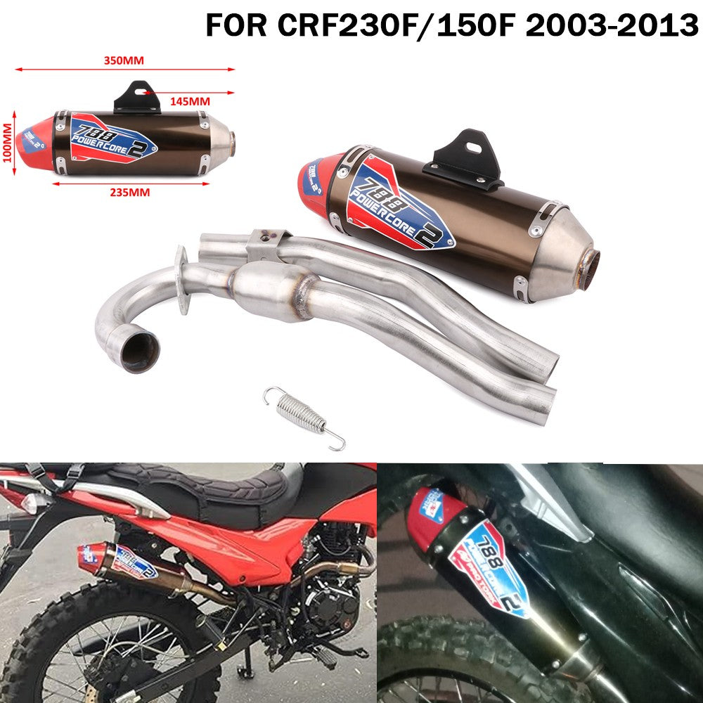 Motorcycle pipe Middle&Rear Exhaust Muffler Pipe motorcycle accessories low price For CRF230F CRF150F 2003-2013 Dirt pit bike