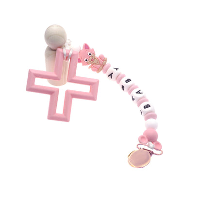 10Pcs Rose Gold Round Shape Pacifier Suspender Clips Baby Pacifier Holder Infant Dummy Clip With Plastic Insert for 25mm Ribbon