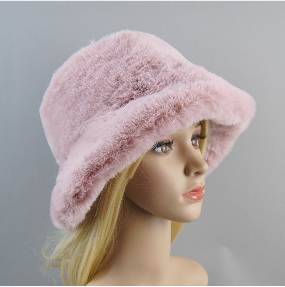 Chapéus de pele de coelho falso supermacios estilo novo 2025, forro de algodão para mulheres, gorros de esqui de moda russa quentes, cor sólida de pelúcia