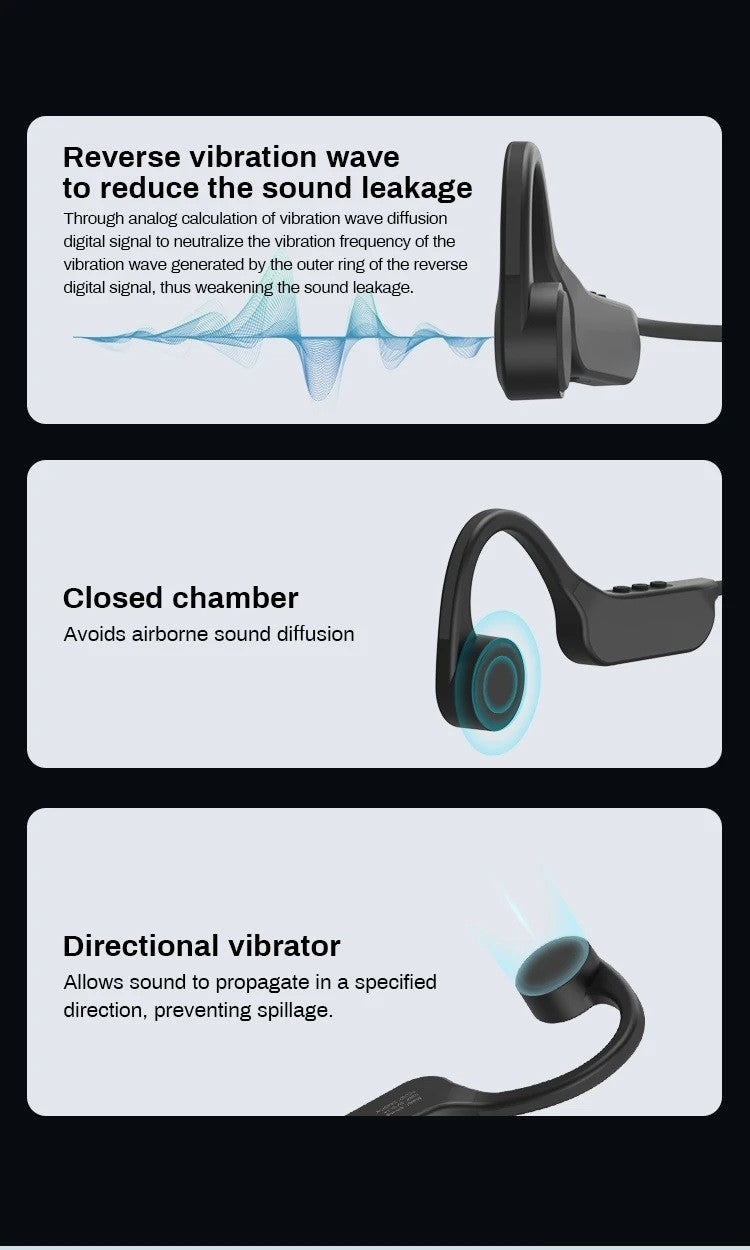 LongMao B33 Bone Conduction Earphones Bluetooth 5.4 Wireless Headphones Sports Headset HD Clear Mic for Workout Running Driving